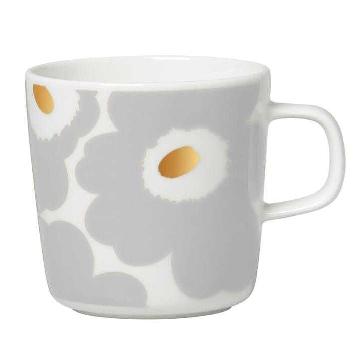 Unikko mug 20 cl golden-decor - white-light grey-gold - Marimekko