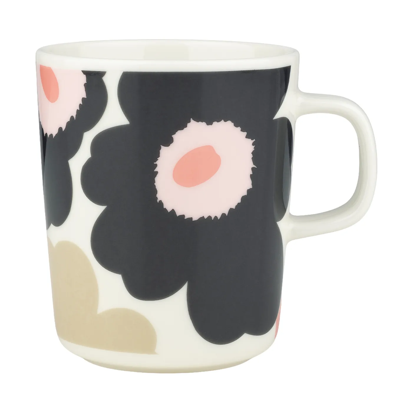 Unikko mug 25 cl, Off white-charcoal-sand-pink Marimekko