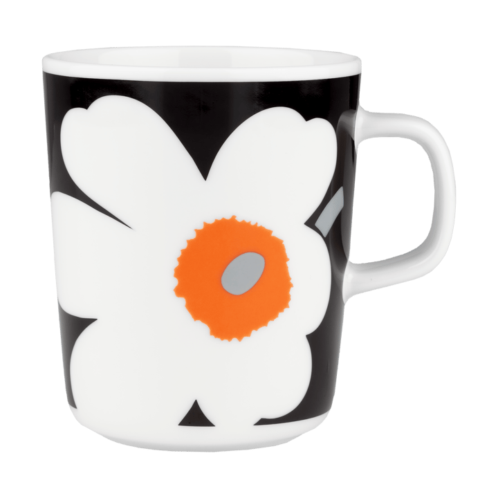 Unikko mug 25 cl - White-black-orange - Marimekko