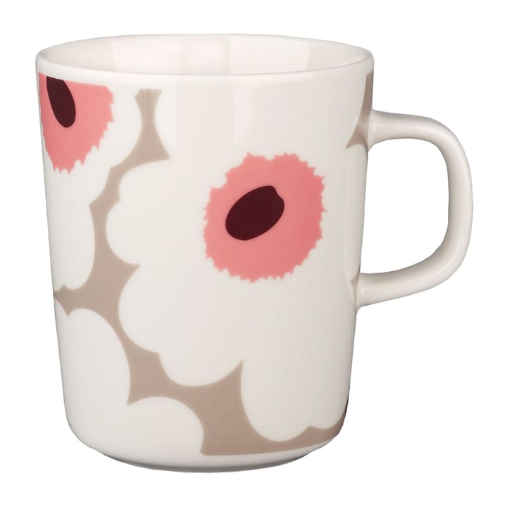 Unikko mug 25 cl - white, clay, powder, dark wine - Marimekko