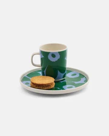 Unikko mug 25 cl - White-green-light blue - Marimekko