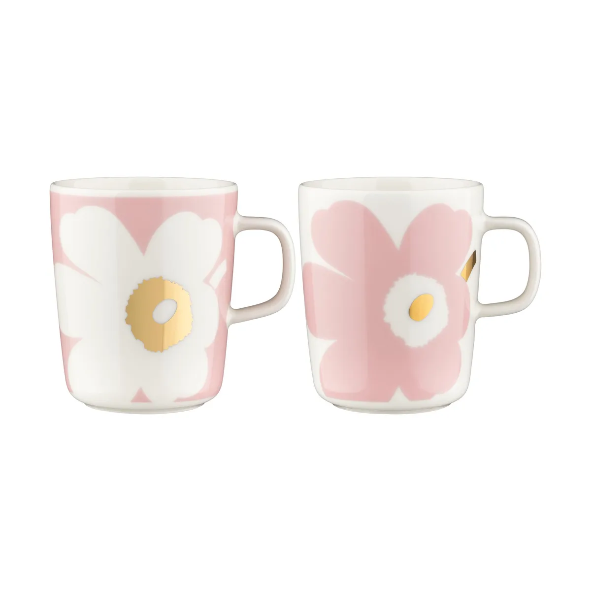 Marimekko Unikko mug 2.5 dl 2 pack White-Light pink-gold