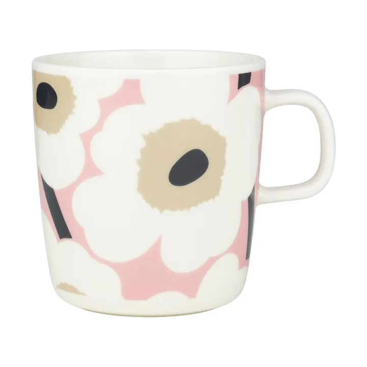 Unikko mug 40 cl - Off white-pink-sand-charcoal - Marimekko