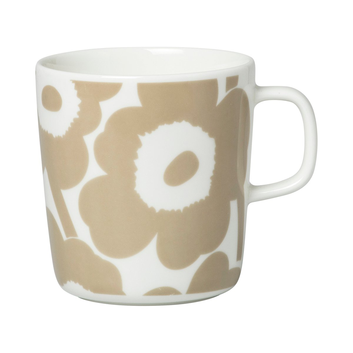 Marimekko Unikko mug 40 cl white-beige | Scandinavian Design | Coffee cups | Beige