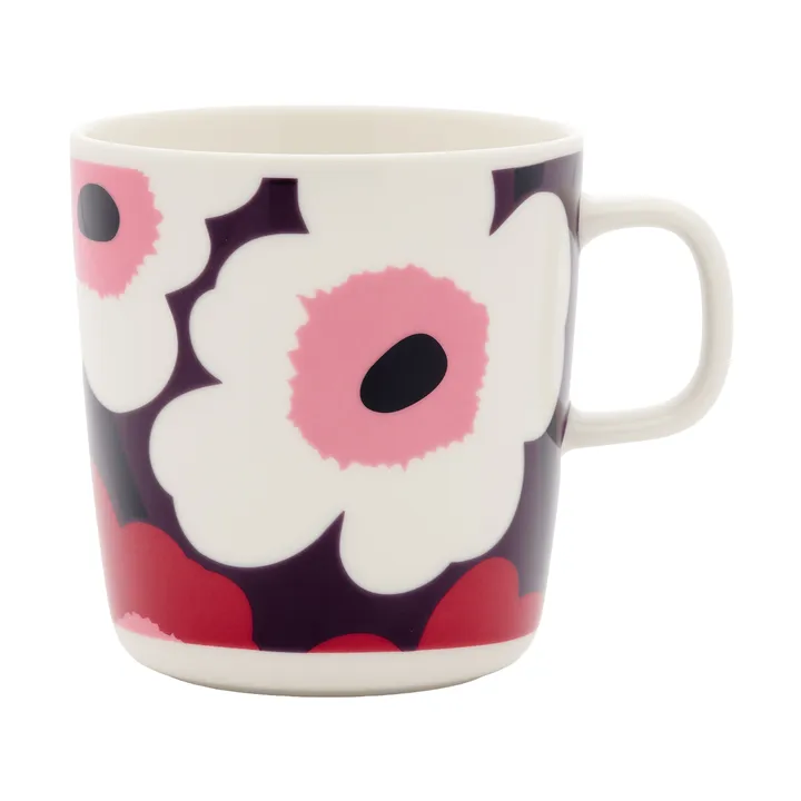 Unikko mug 40 cl - White-plum-cranberry-pink - Marimekko
