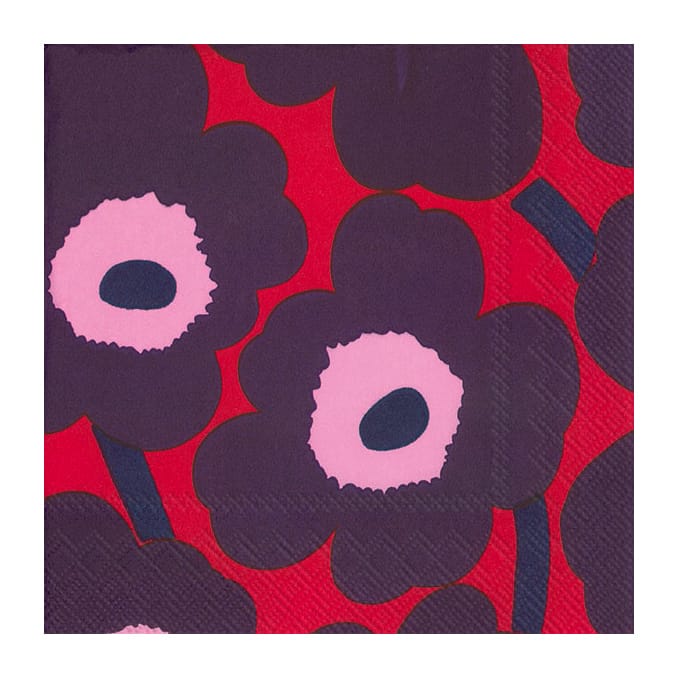 Unikko napkin 33x33 cm 20-pack - Red-blue - Marimekko