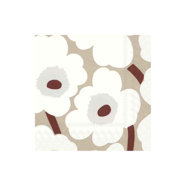Unikko napkin 33x33 cm 20-pack - white-linen - Marimekko