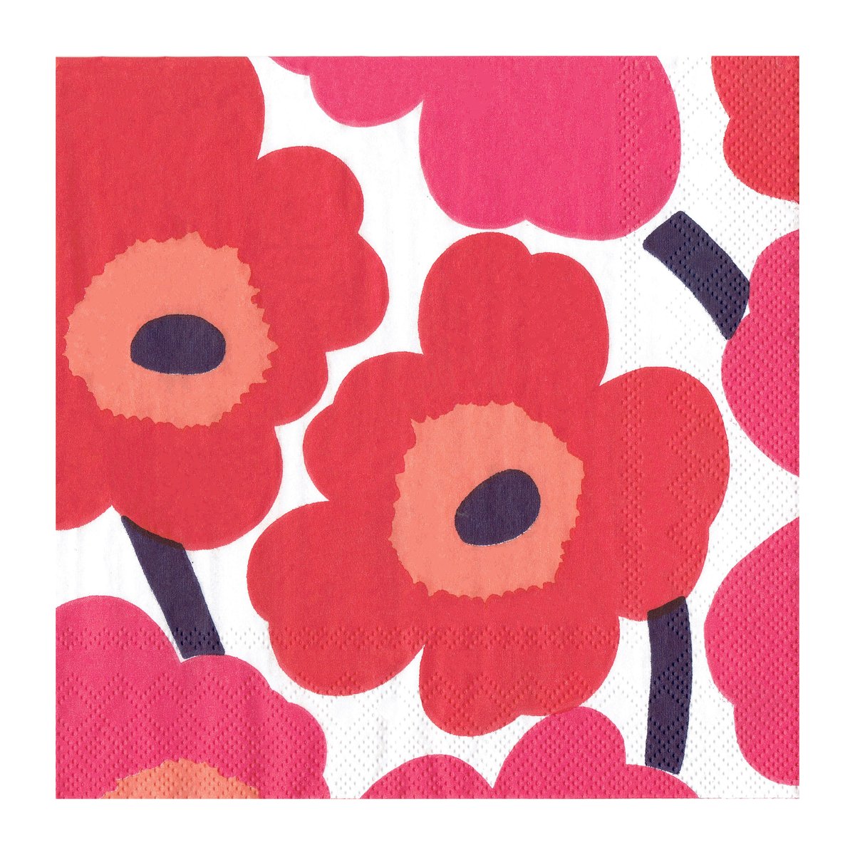 Marimekko Unikko napkin 40x40 cm 20-pack Red | Scandinavian Design | Paper napkins | Red