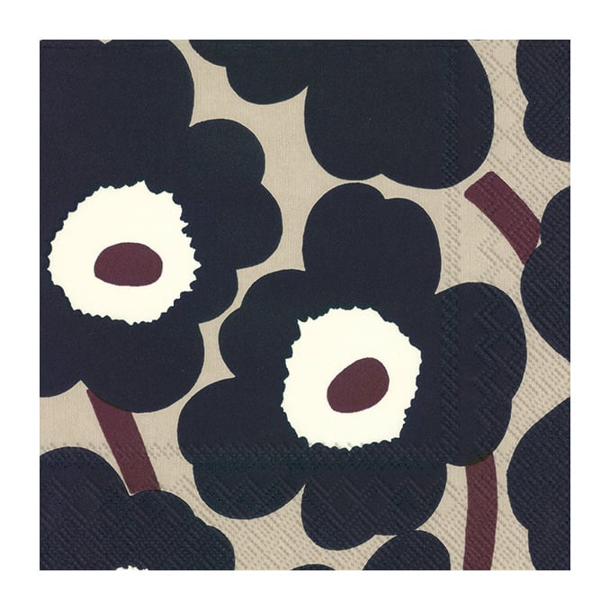 Marimekko Unikko napkins 33x33 cm 20-pack Blue linen