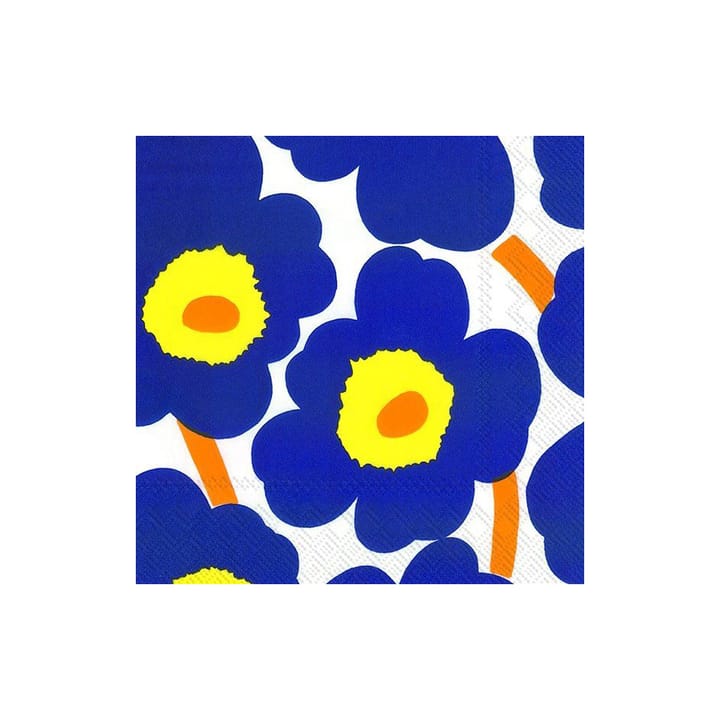Unikko napkins 33x33 cm 20-pack - blue-yellow - Marimekko