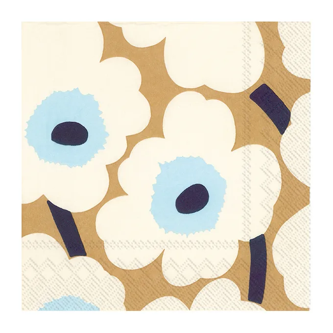 Unikko napkins 33x33 cm 20-pack, Cream gold Marimekko
