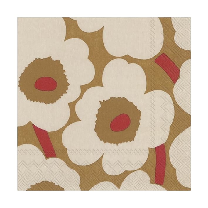 Unikko napkins 33x33 cm 20-pack - Dark cream-red - Marimekko