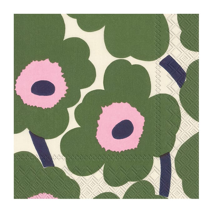 Unikko napkins 33x33 cm 20-pack - Dark green - Marimekko