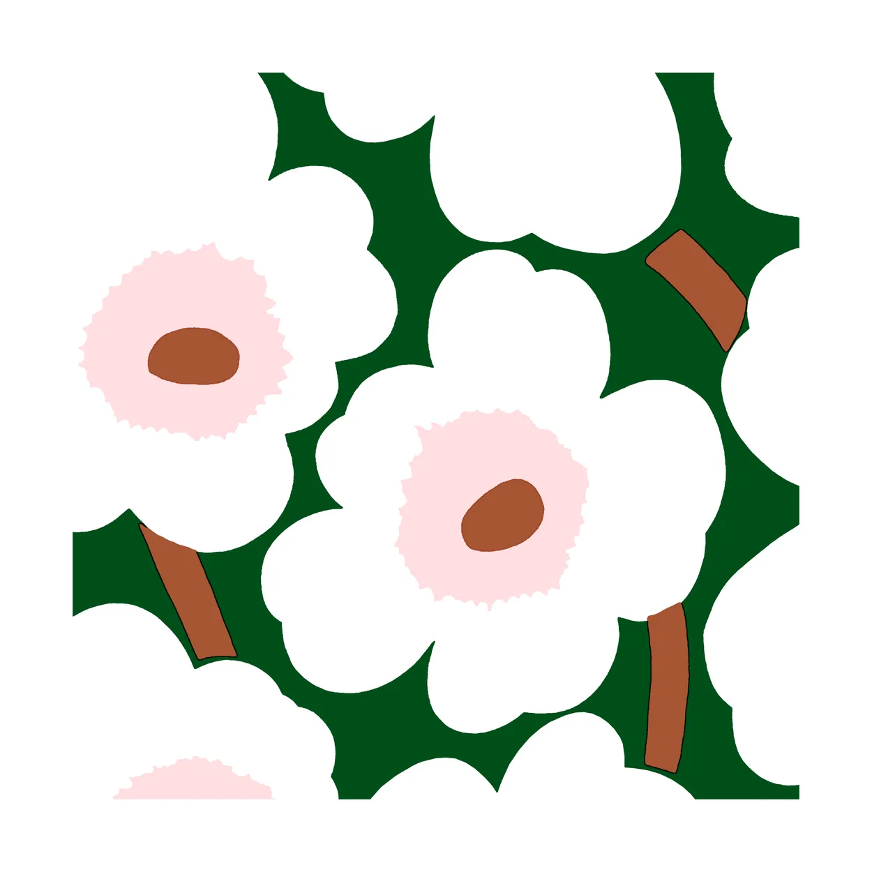 Marimekko Unikko napkins 33x33 cm 20-pack Dark green