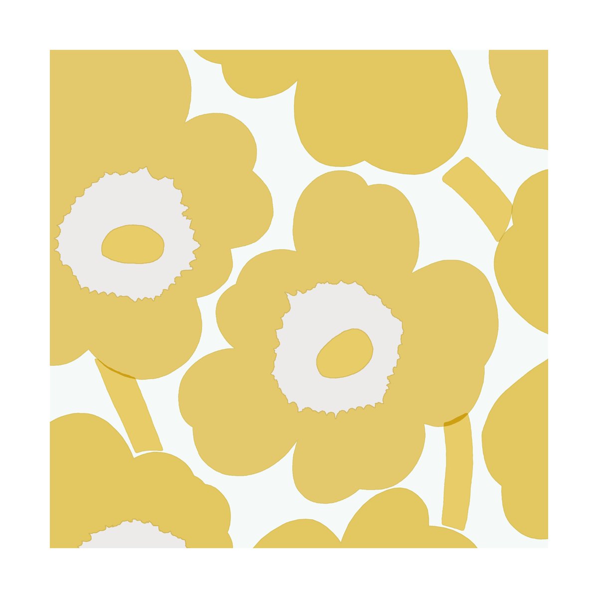 Marimekko Unikko napkins 33x33 cm 20-pack Gold | Scandinavian Design | Paper napkins | Gold-coloured
