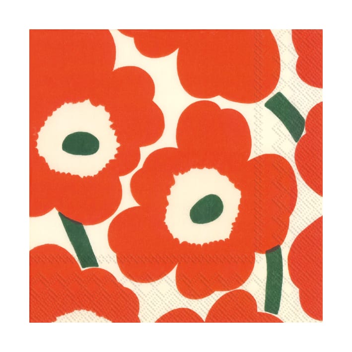 Unikko napkins 33x33 cm 20-pack - Orange/Green - Marimekko