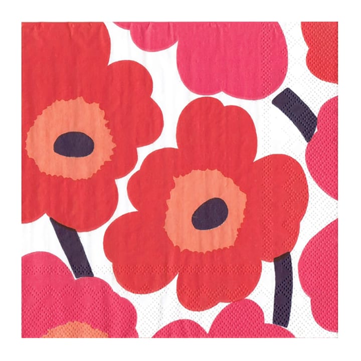 Unikko napkins 33x33 cm 20-pack - red - Marimekko