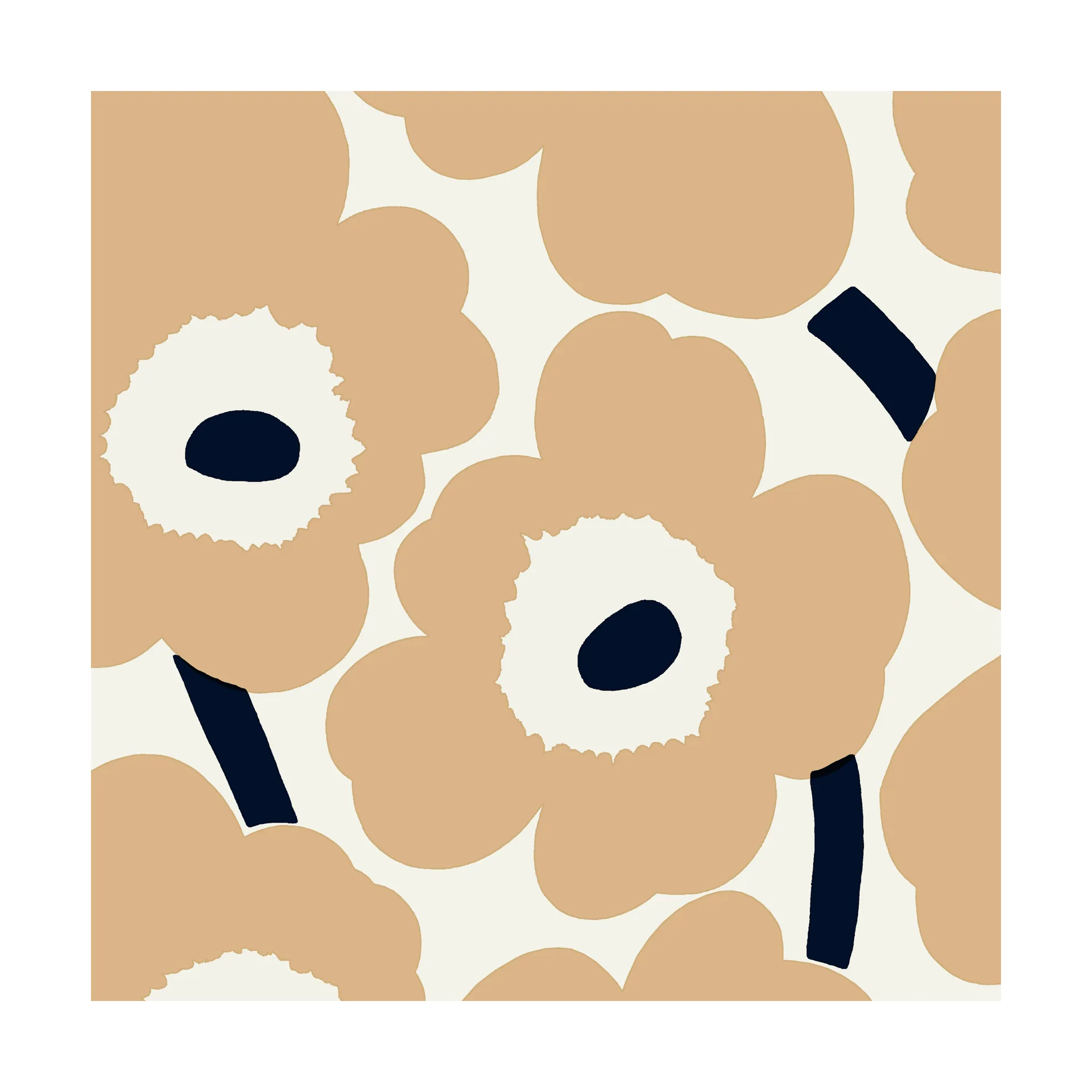 Unikko napkins 33x33 cm 20-pack, Sand-brown Marimekko