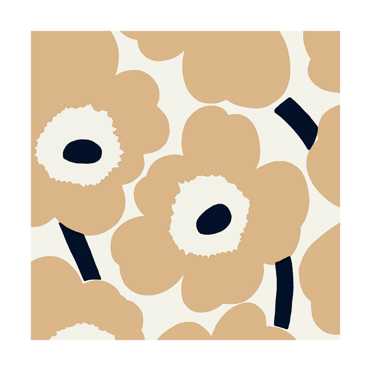 Marimekko Unikko napkins 33x33 cm 20-pack Sand-brown