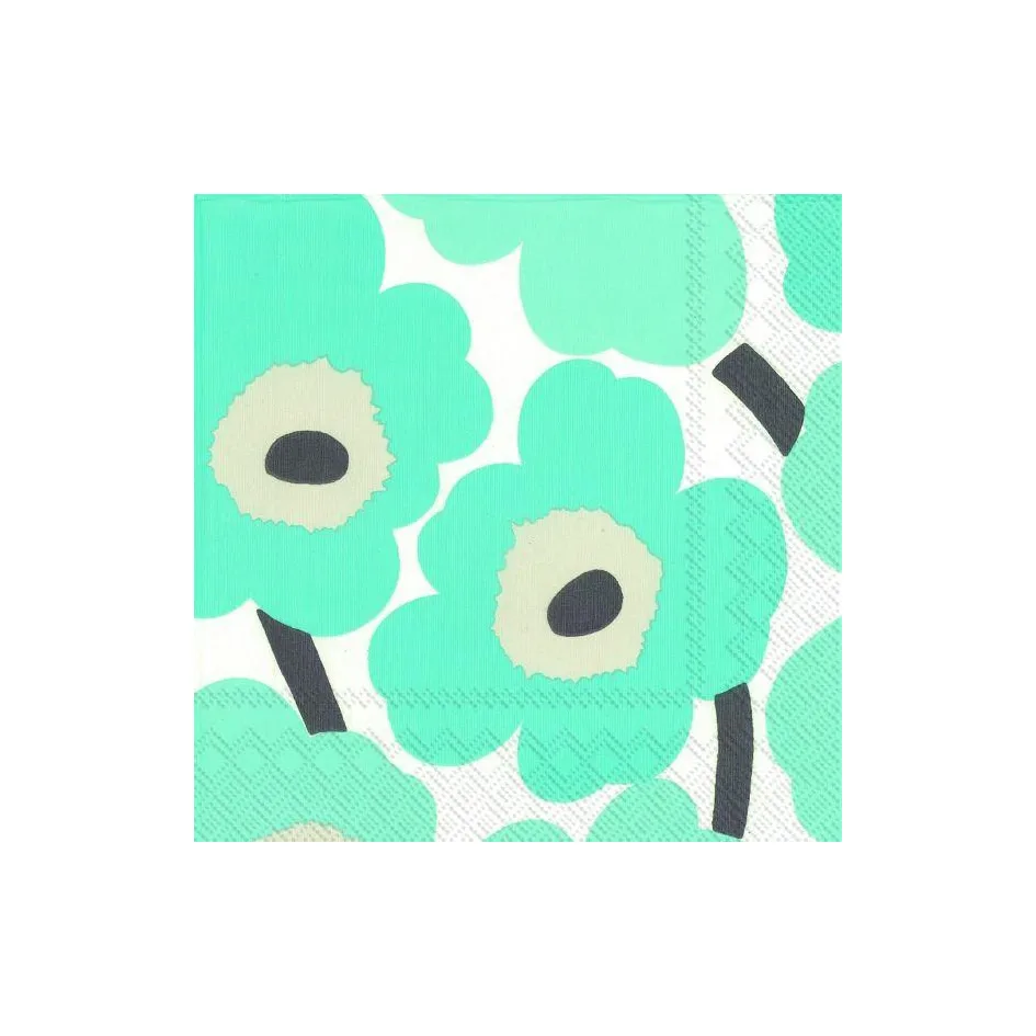 Unikko napkins 33x33 cm 20-pack, turquoise Marimekko