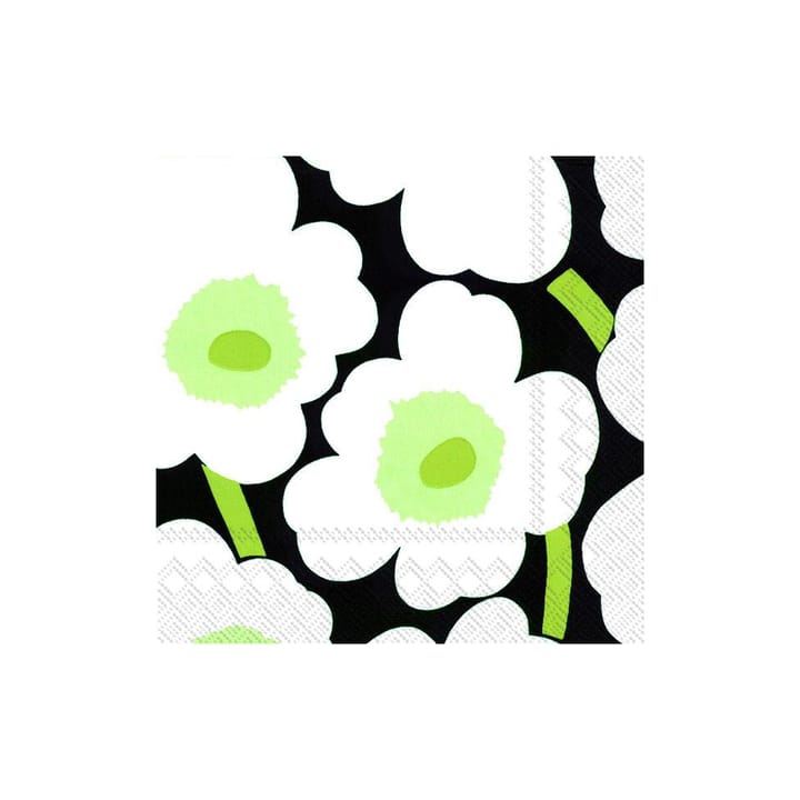 Unikko napkins 33x33 cm 20-pack, white-black Marimekko