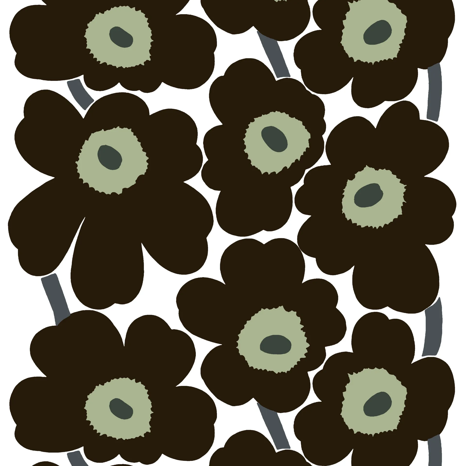 Unikko oilcloth, black Marimekko