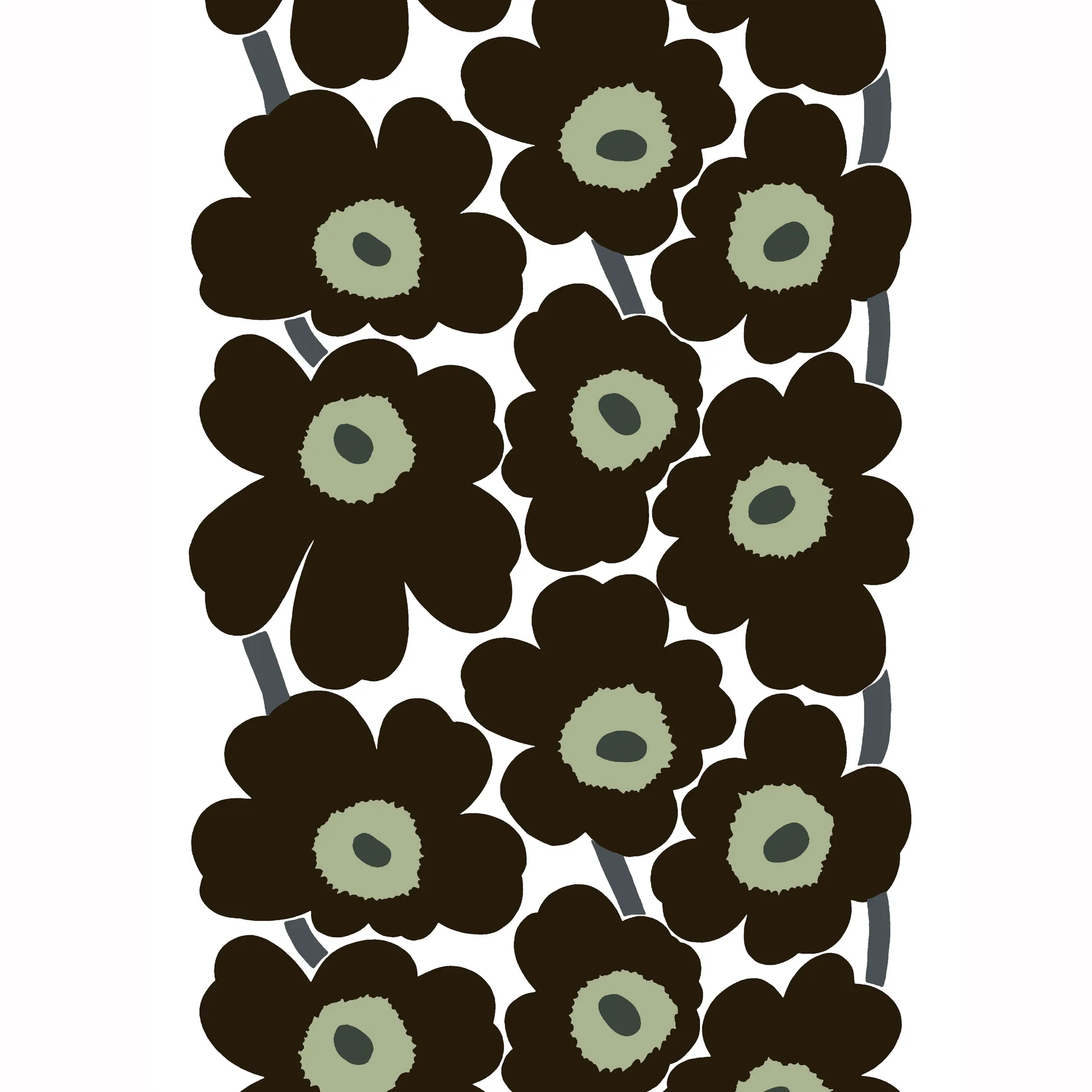 Unikko oilcloth, black Marimekko