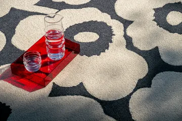 Unikko outdoor rug - Charcoal-white, 140x200 cm - Marimekko