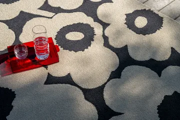 Unikko outdoor rug - Charcoal-white, 160x230 cm - Marimekko