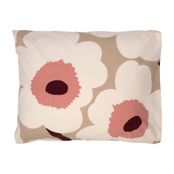 Unikko pillowcase 50x60 cm - beige, cotton, rose - Marimekko