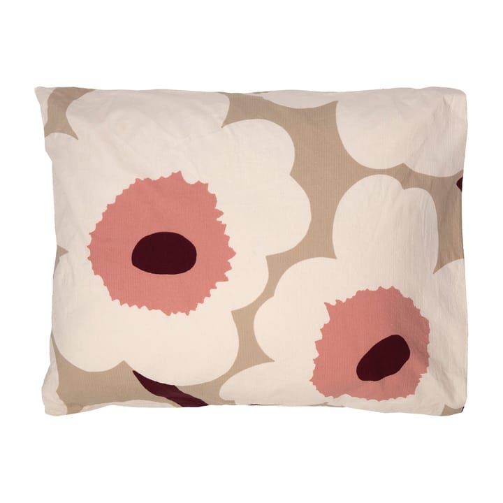 Unikko pillowcase 50x60 cm, beige, cotton, rose Marimekko