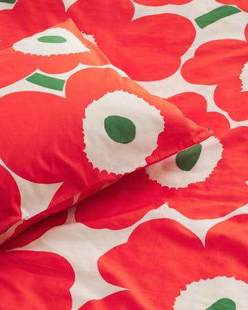 Unikko pillowcase 50x60 cm - Off white-orange-green - Marimekko