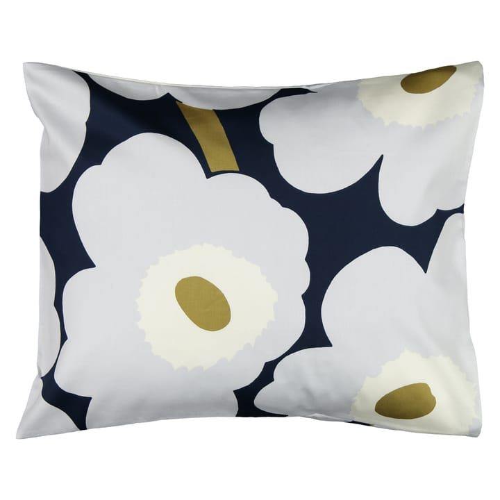 Unikko pillowcase cotton satine 50x60 cm - marine blue-light grey - Marimekko