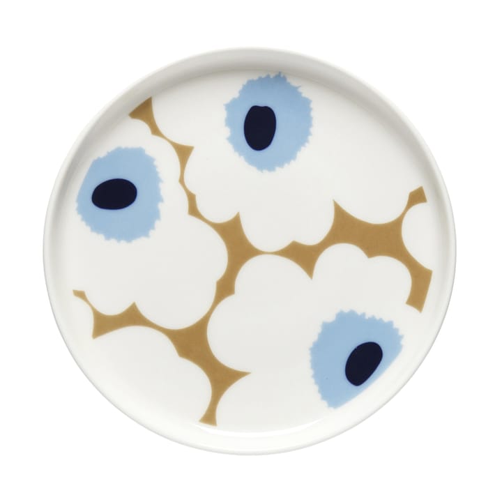 Unikko plate Ø13.5 cm - beige-offwhite-blue - Marimekko