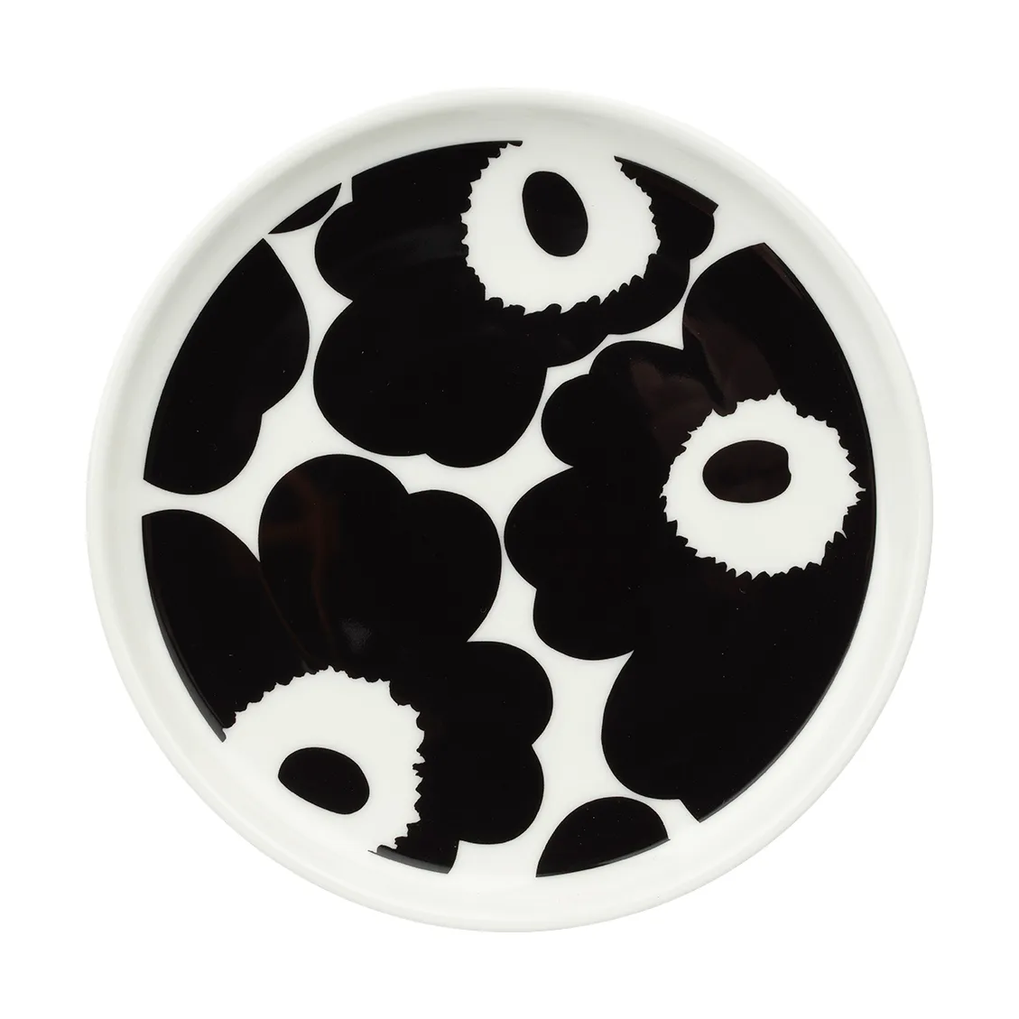 Unikko plate Ø13.5 cm, Black-White Marimekko