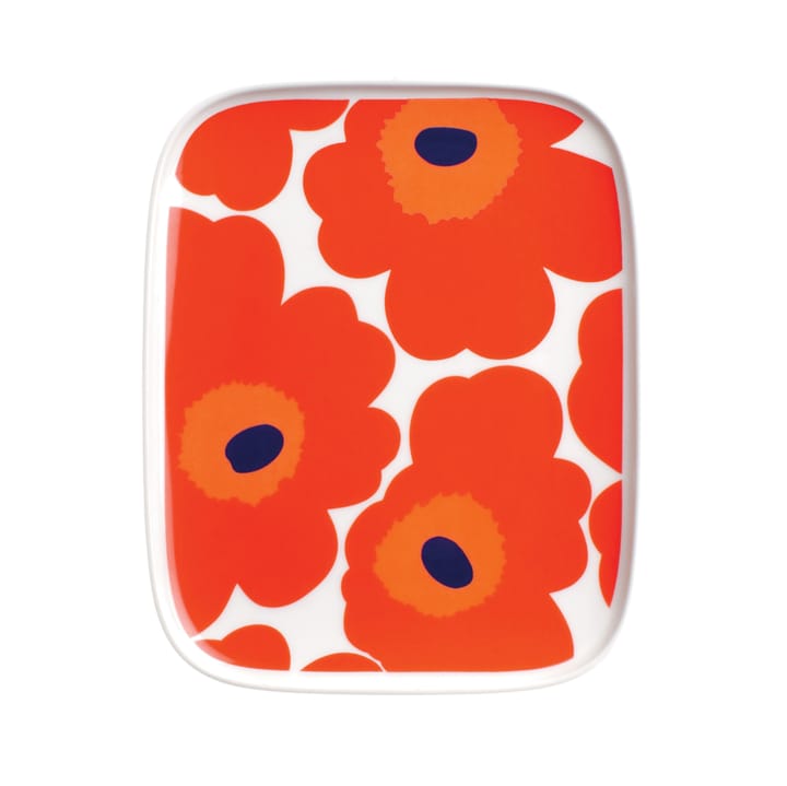 Unikko plate 15x12 cm - red-white - Marimekko