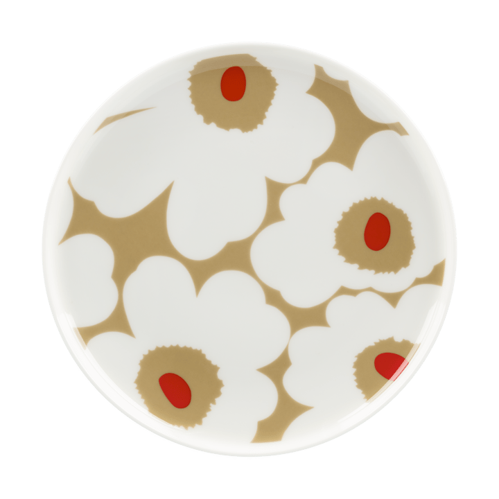 Unikko plate 20 cm - White-beige-red - Marimekko