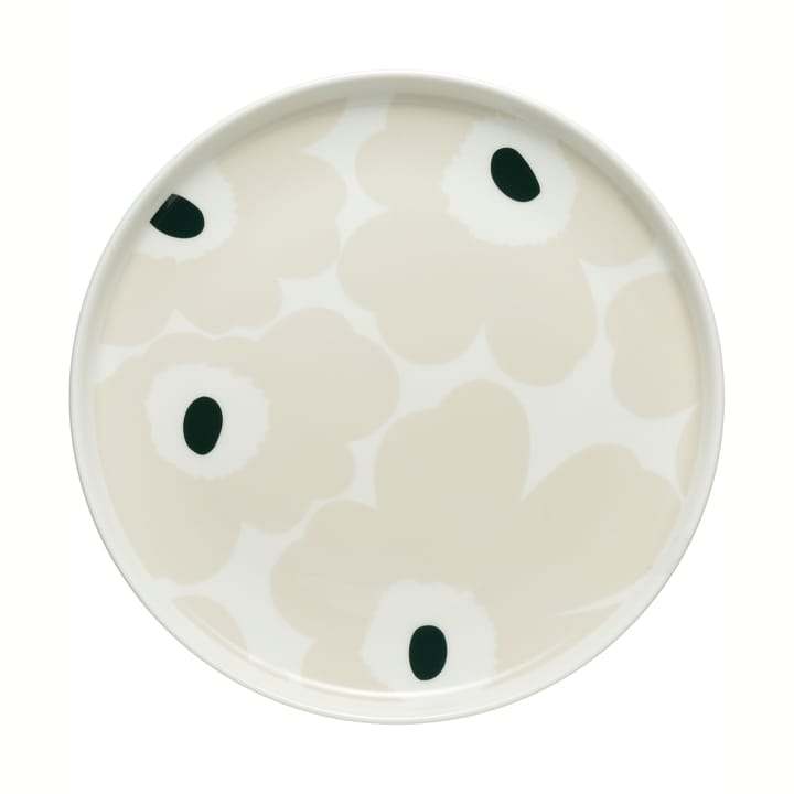 Unikko plate white-beige-dark green - Ø20 cm - Marimekko
