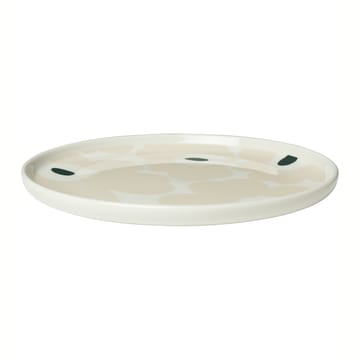 Unikko plate white-beige-dark green - Ø20 cm - Marimekko