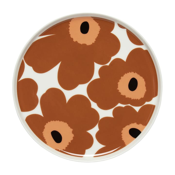 Unikko plate white-brown-black - Ø20 cm - Marimekko