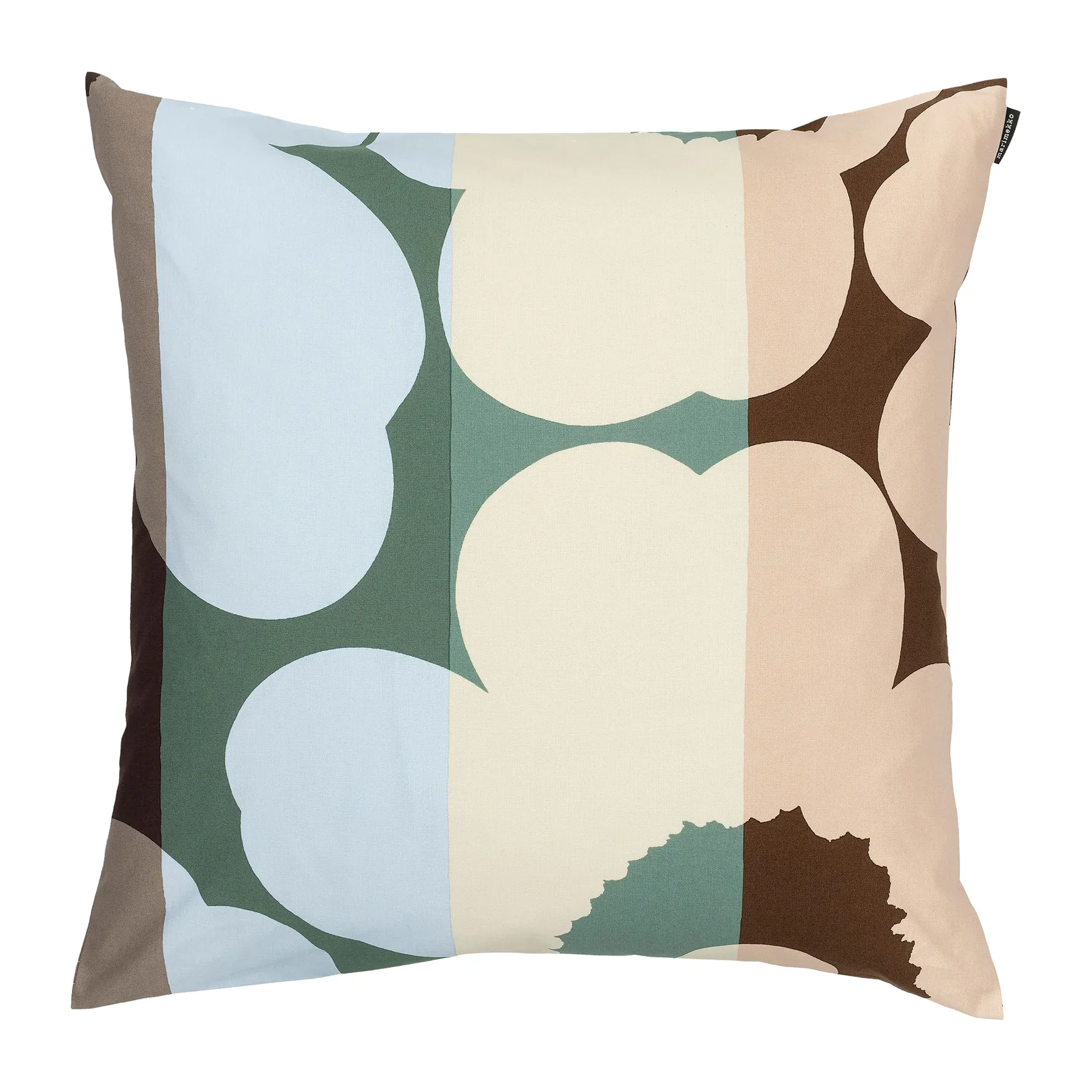 Unikko Ralli pillowcase 50x50 cm, Brown-petrol-pink Marimekko