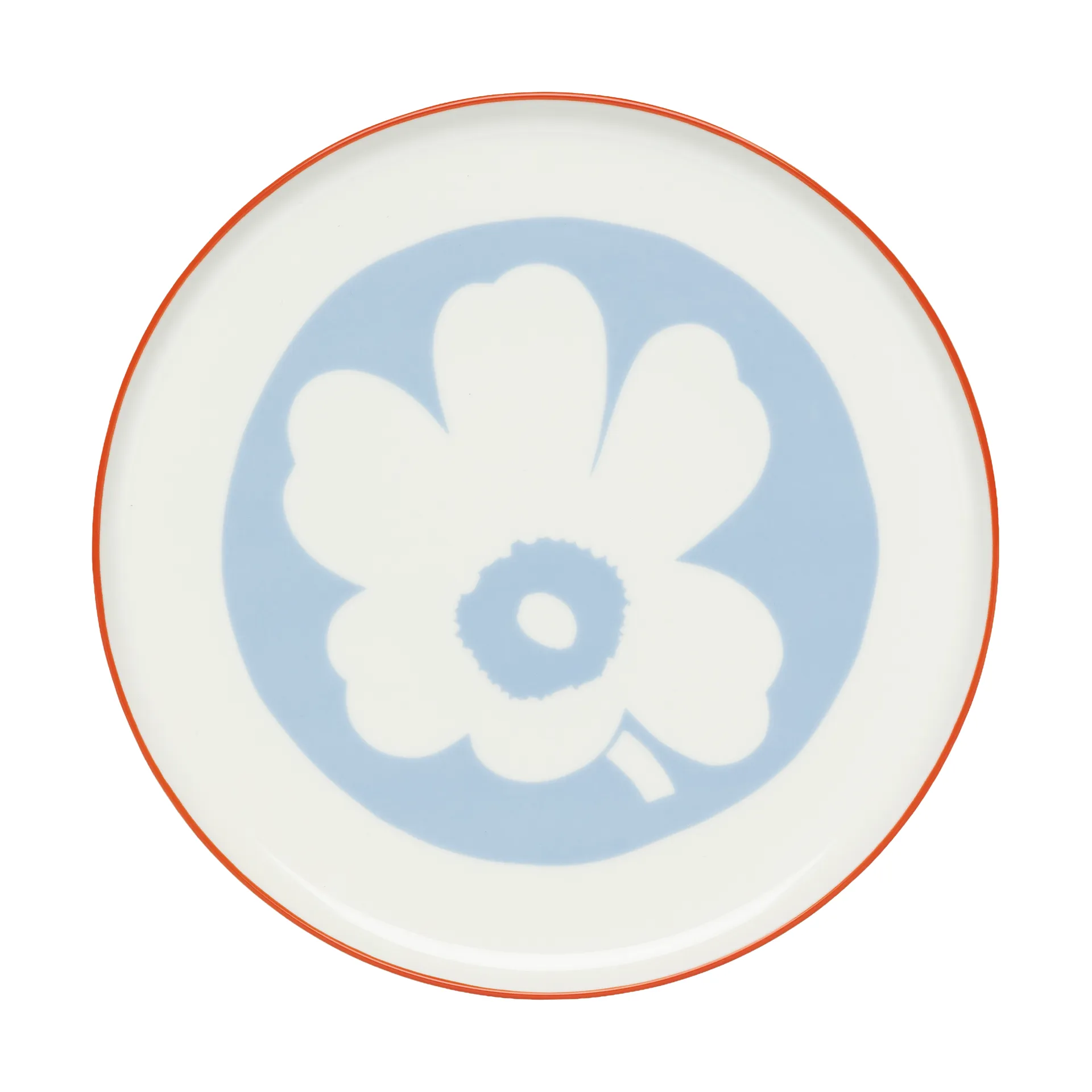 Unikko serving platter, White-light blue-orange red, Ø24 cm Marimekko