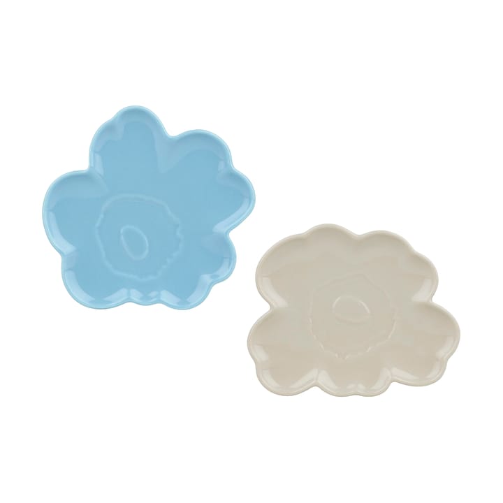 Unikko shape bowl 2-pack - Forget-me-not, stoneware - Marimekko