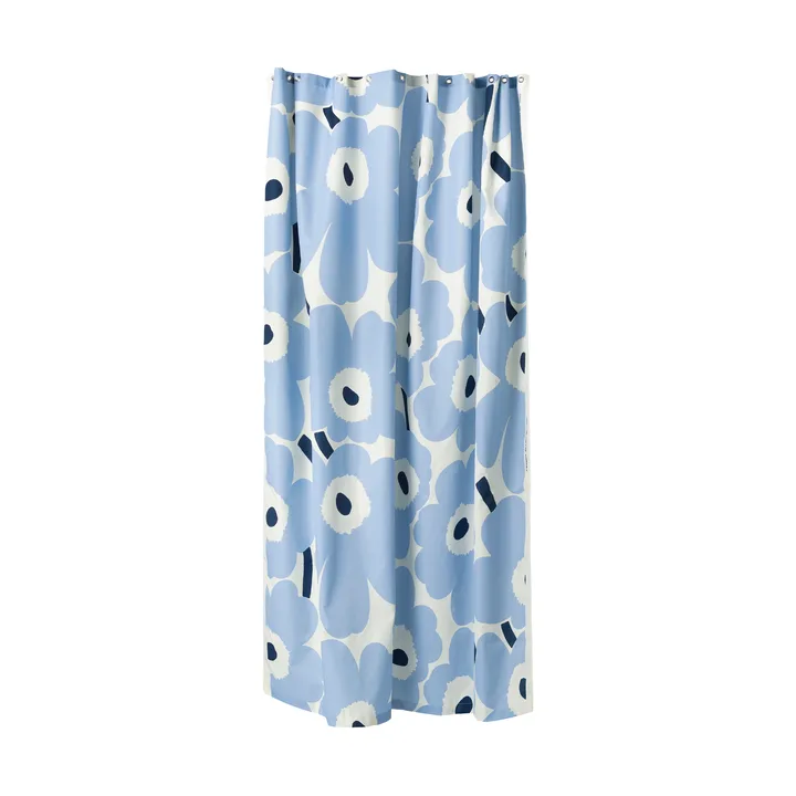 Unikko shower curtain - Off white, light blue, navy, 180x200 cm - Marimekko