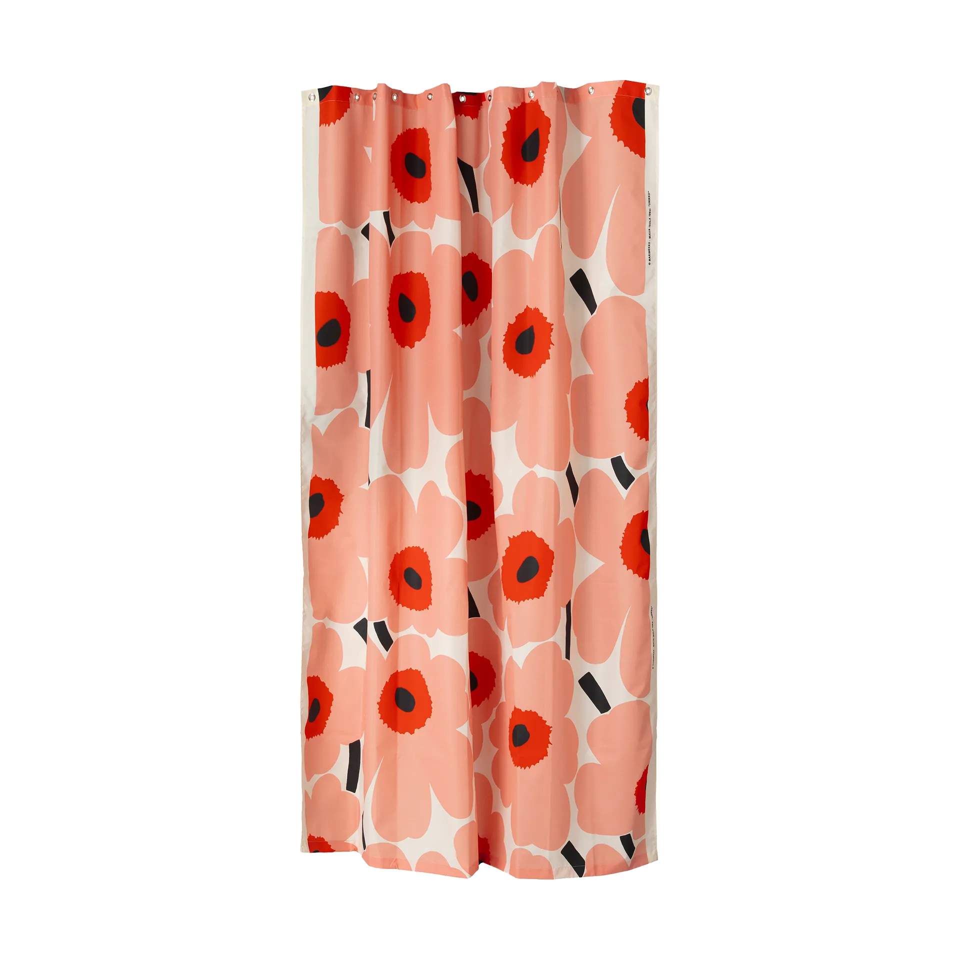 Unikko shower curtain, Offwhite-coral-red-charcoal Marimekko