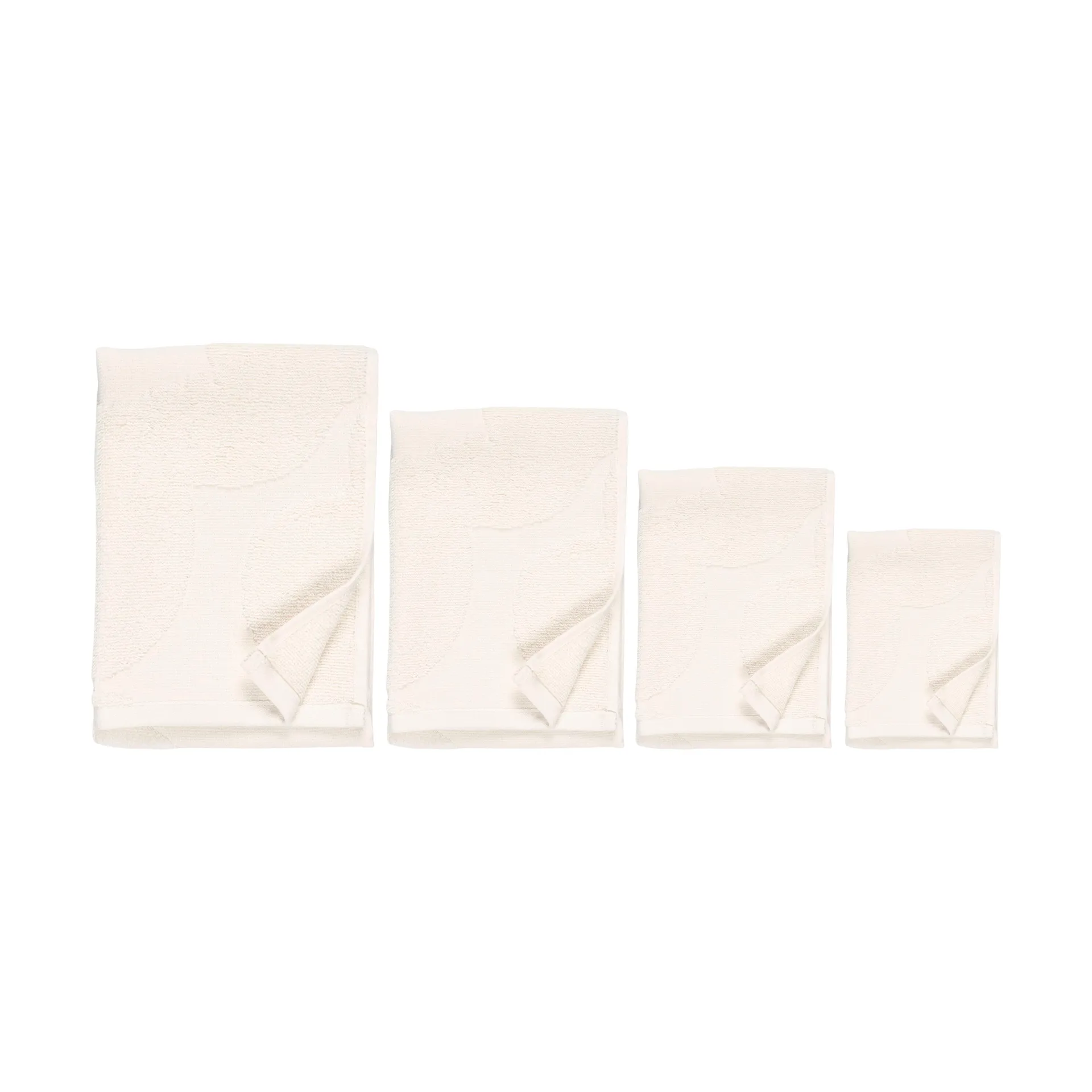 Unikko Solid Towel Set 4 Pieces, Ecru Marimekko