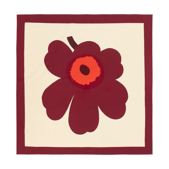 Unikko tablecloth 140x140 cm - Vanilla-burgundy-red - Marimekko
