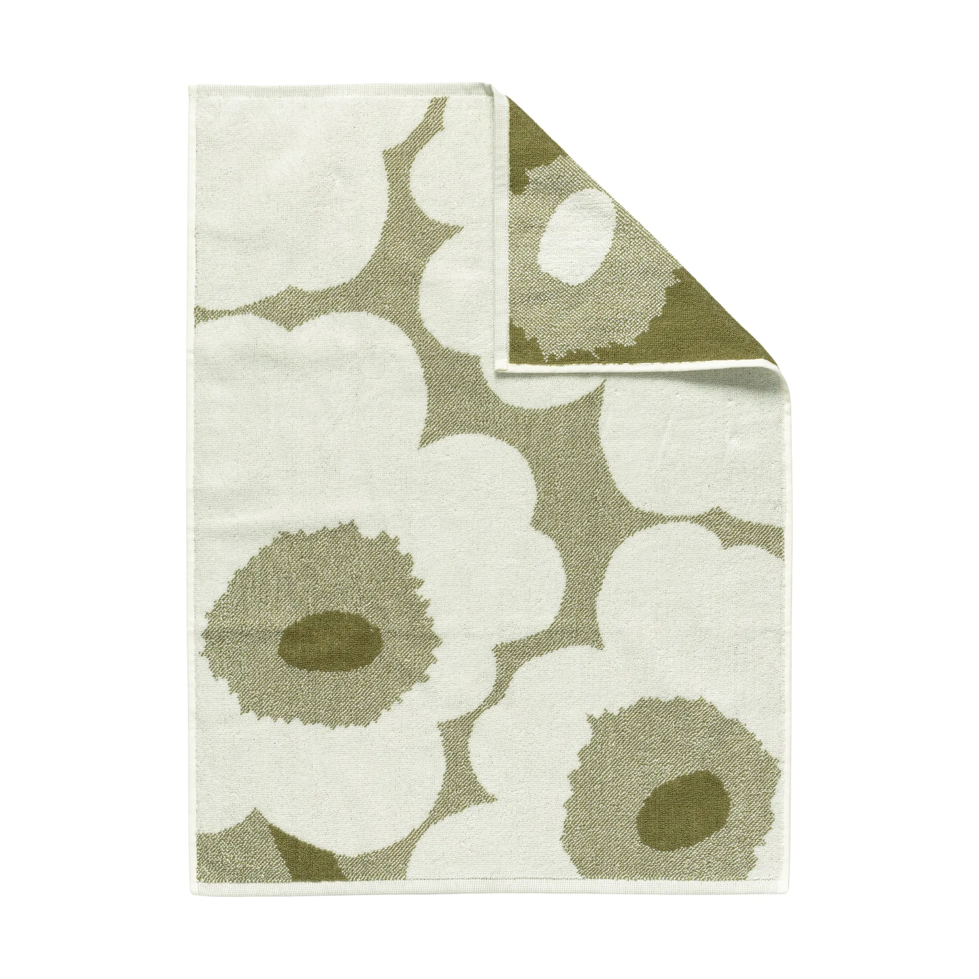 Unikko towel 50x70 cm, Green umber-cream Marimekko