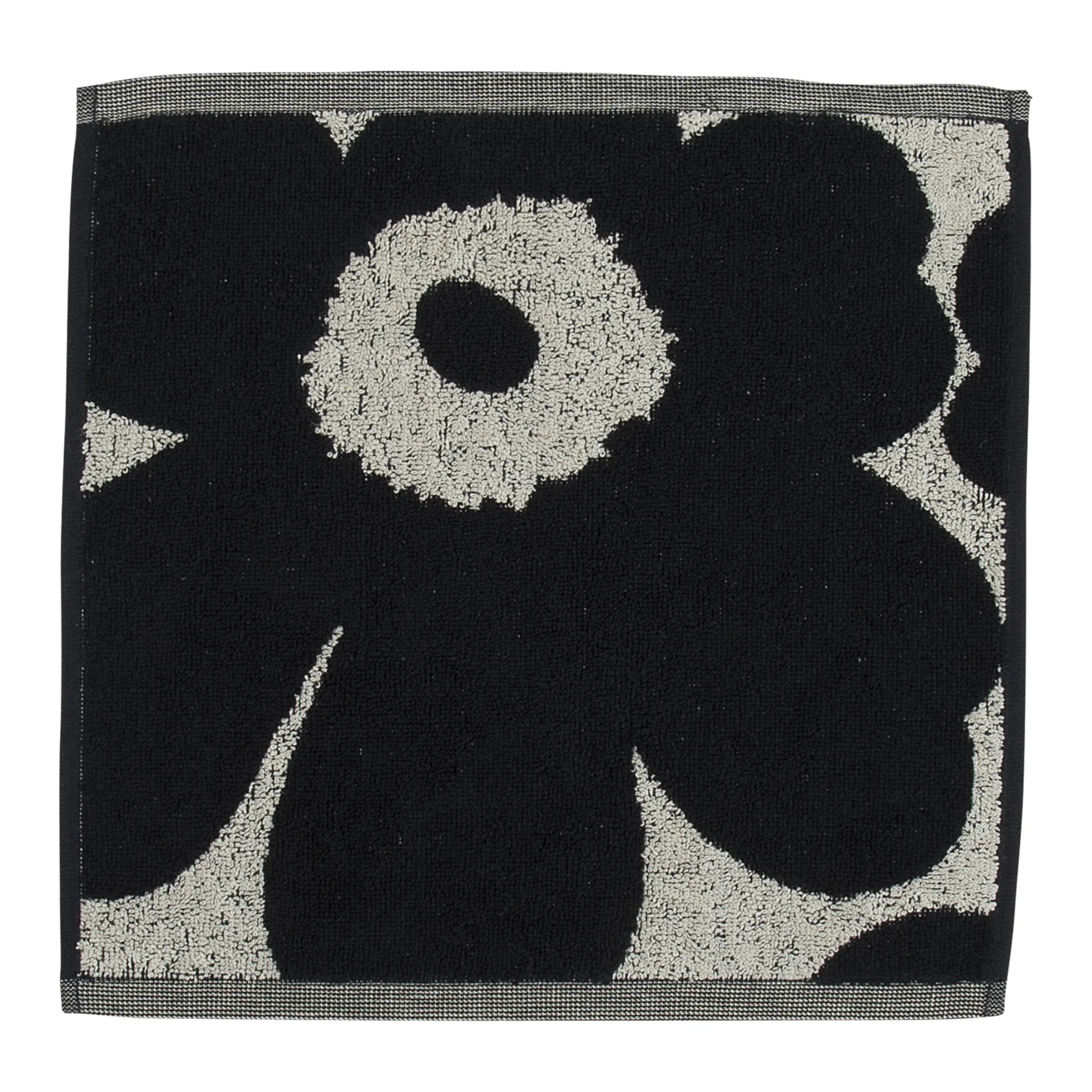 Unikko towel natural white-dark blue, 30x30 cm Marimekko