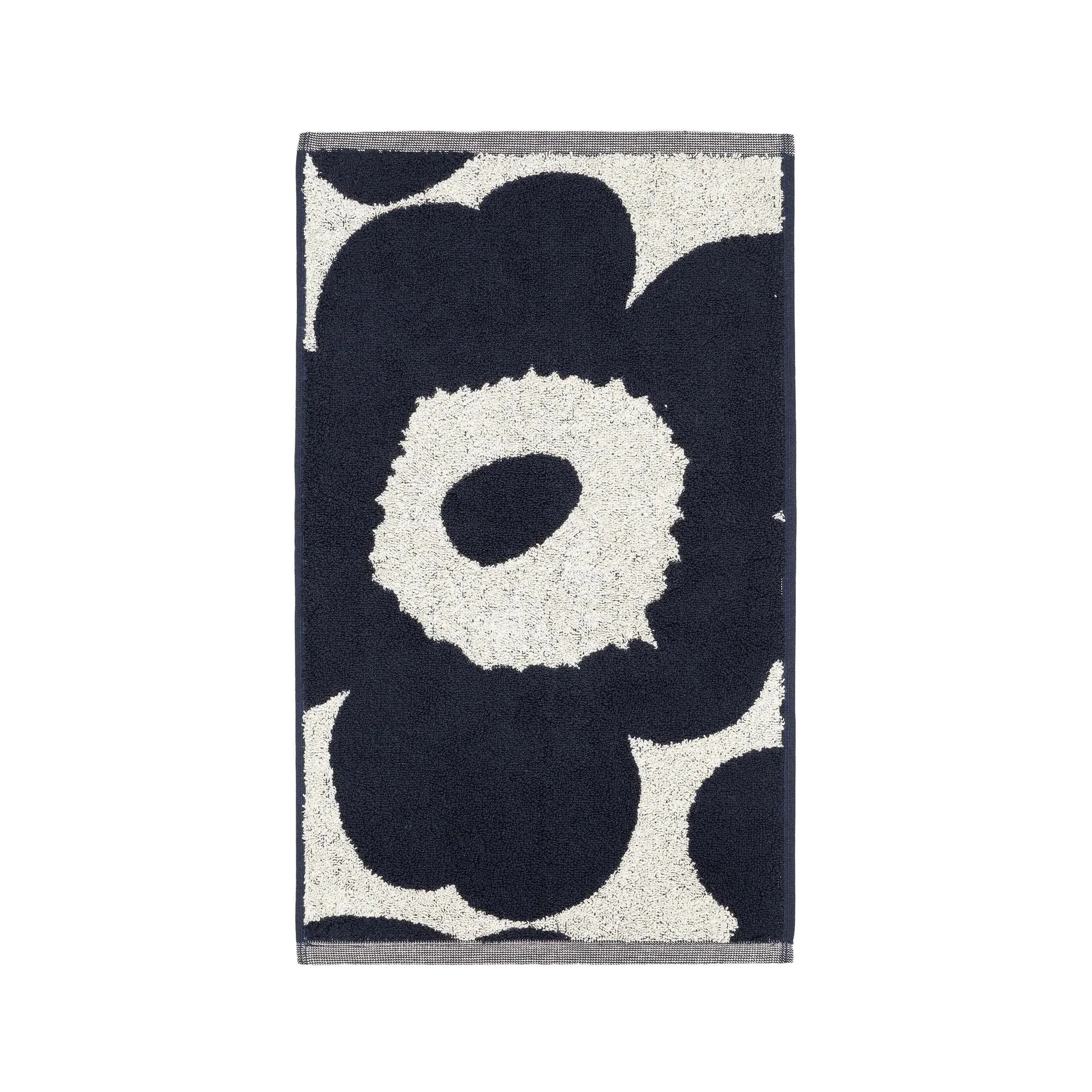 Unikko towel natural white-dark blue, 30x50 cm Marimekko